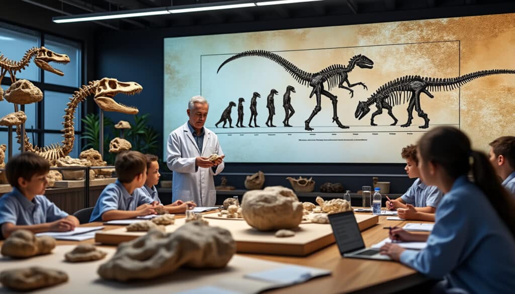 explorez comment la paléontologie justifie l'évolution des espèces dans le cadre de l'enseignement des sciences naturelles, en découvrant les preuves fossiles et leur rôle clé dans la compréhension de l'histoire de la vie.