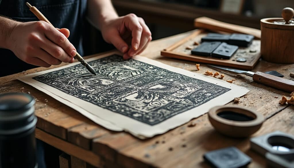 découvrez l'initiation à la gravure sur linoléum, un atelier d'artisanat d'art alliant créativité et précision pour maîtriser cet art traditionnel.