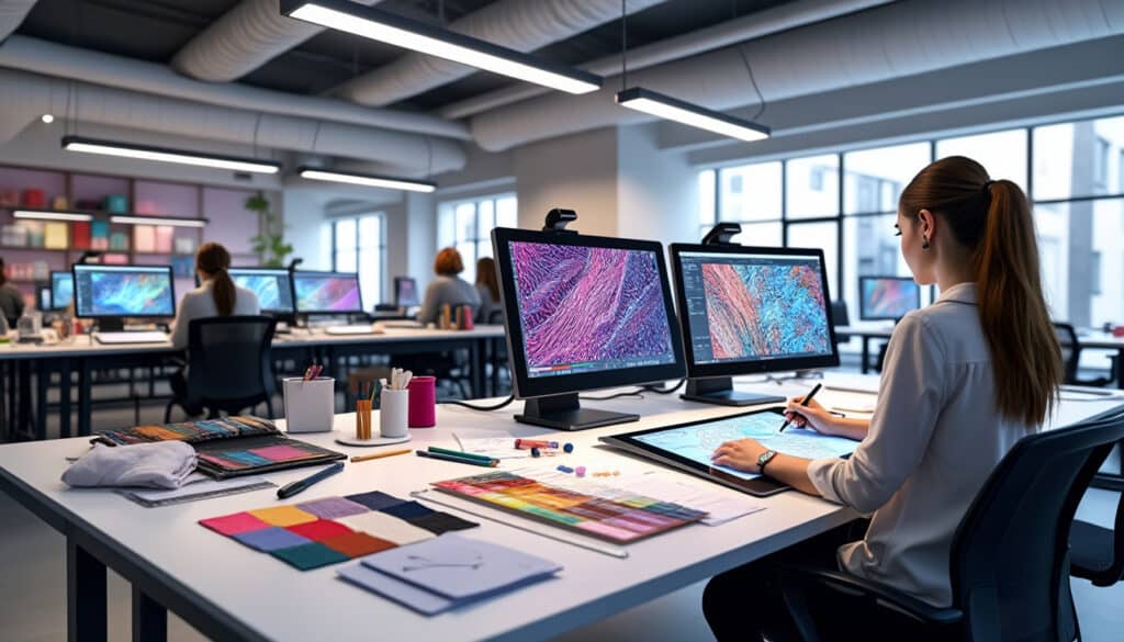 maîtrisez la création de motifs textiles répétitifs grâce à la conception vectorielle enseignée dans une école de design de mode reconnue.